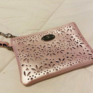 Coach Laser Cut Wristlet Pink